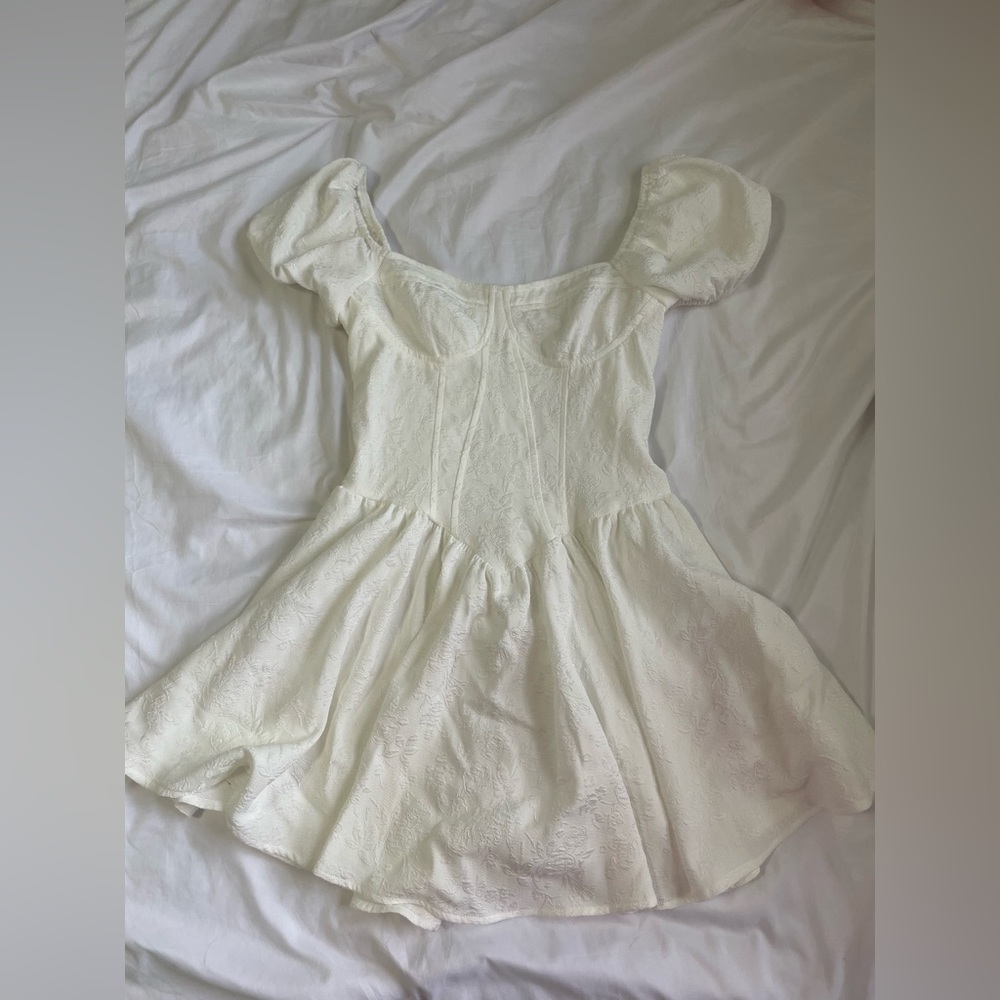 Shein White Corset Flowy Dress